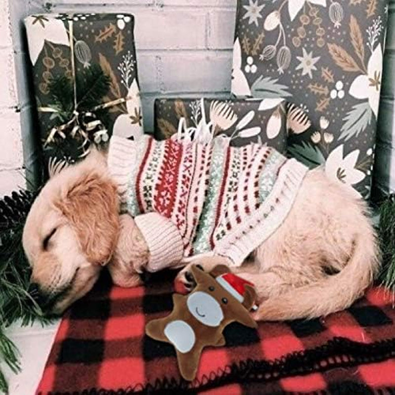 Small Dog Toys Christmas,3 Pack Cute Plush Squeaky Toy for Boredom