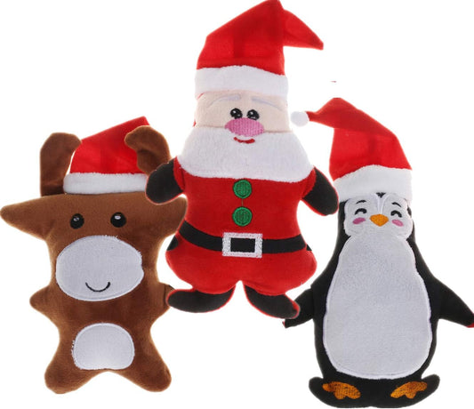 Small Dog Toys Christmas,3 Pack Cute Plush Squeaky Toy for Boredom